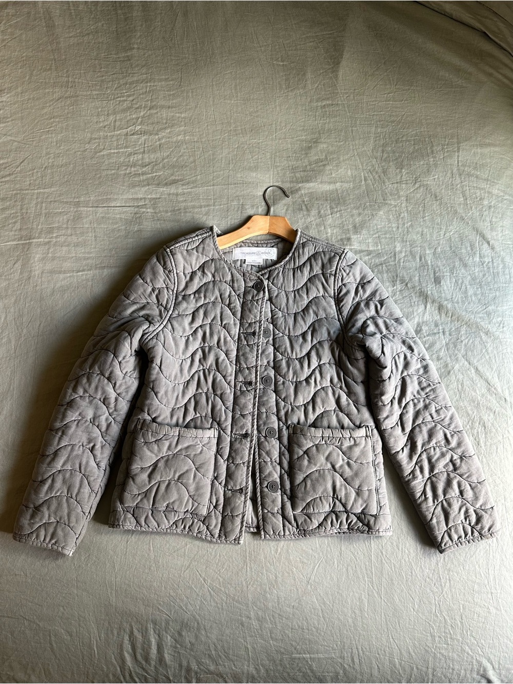 Treasure & Bond Quilted Jacket Women’s XXS Olive/Sage Green